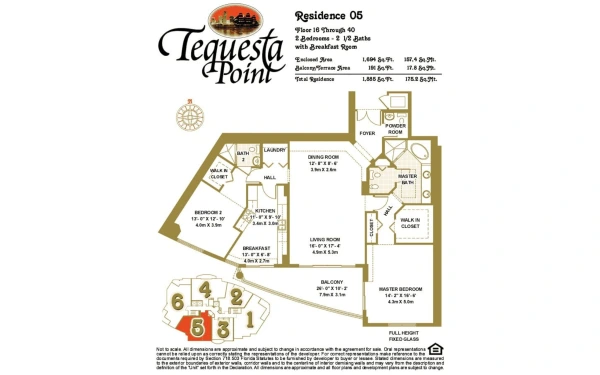 Three Tequesta Point floor plan image 3 in Brickell Key