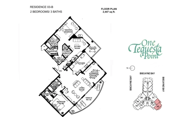 One Tequesta Point floor plan image 3 in Brickell Key