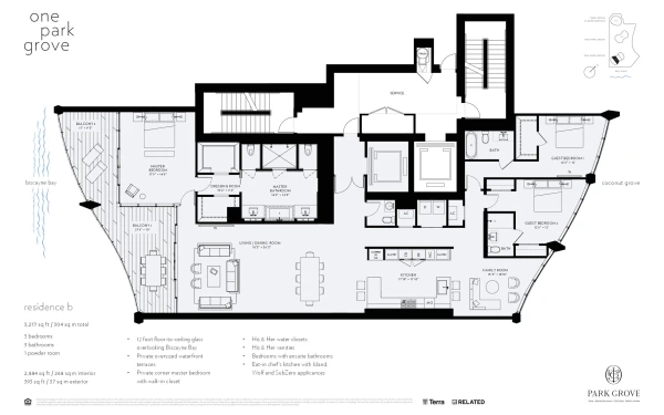 One Park Grove floor plan image 3 in Coconut Grove